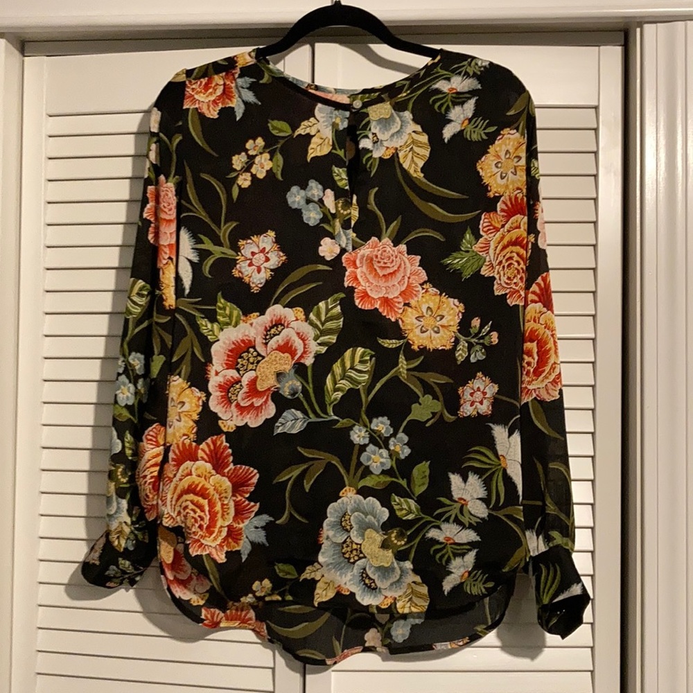 Like New Loft Floral Long Sleeve Blouse